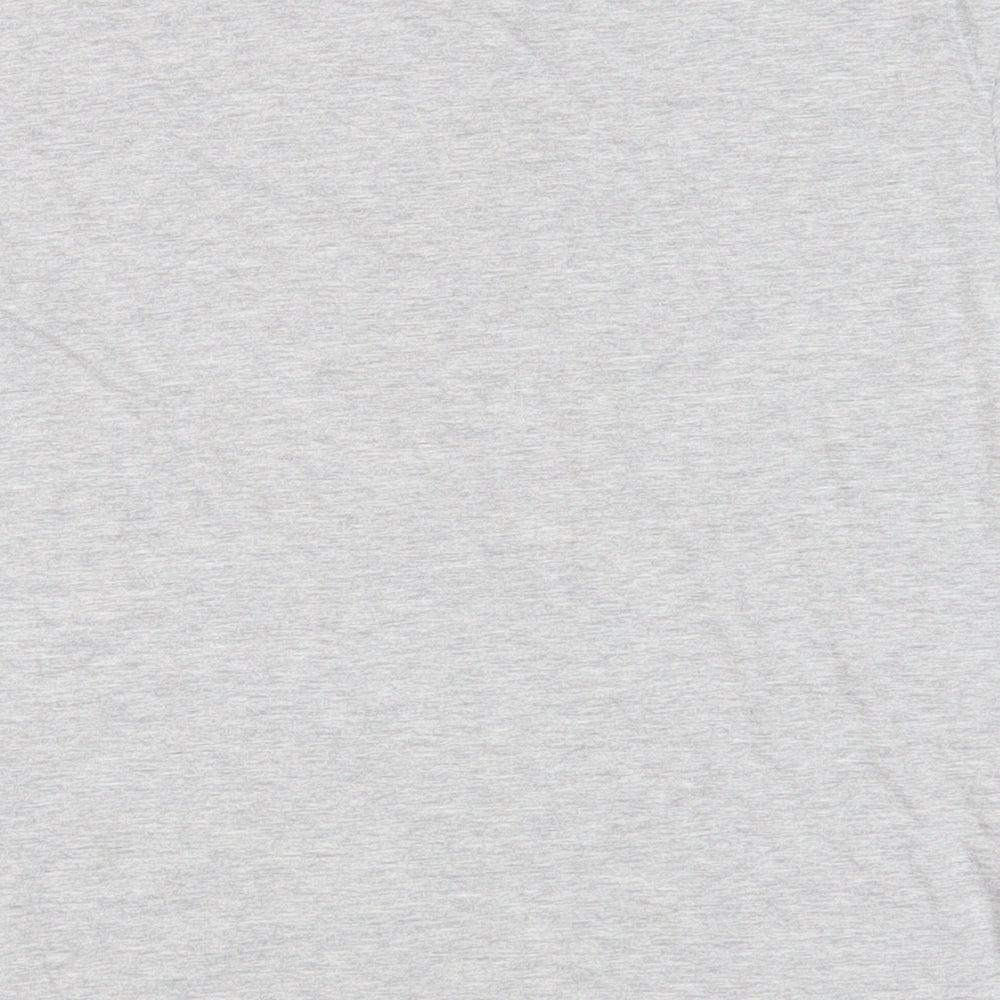 Disney Womens Grey Cotton Basic T-Shirt Size L Crew Neck - Mickey Mouse