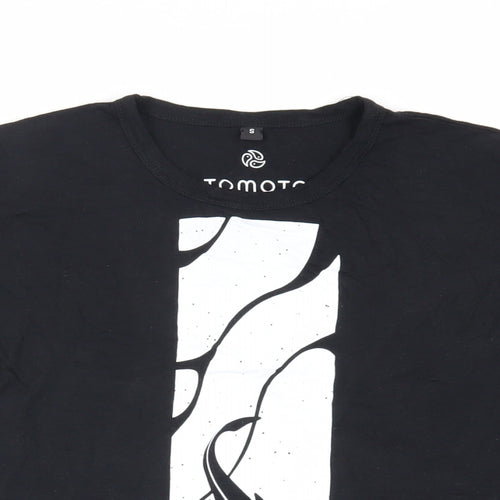 Tomoto Womens Black Viscose Basic T-Shirt Size S Crew Neck