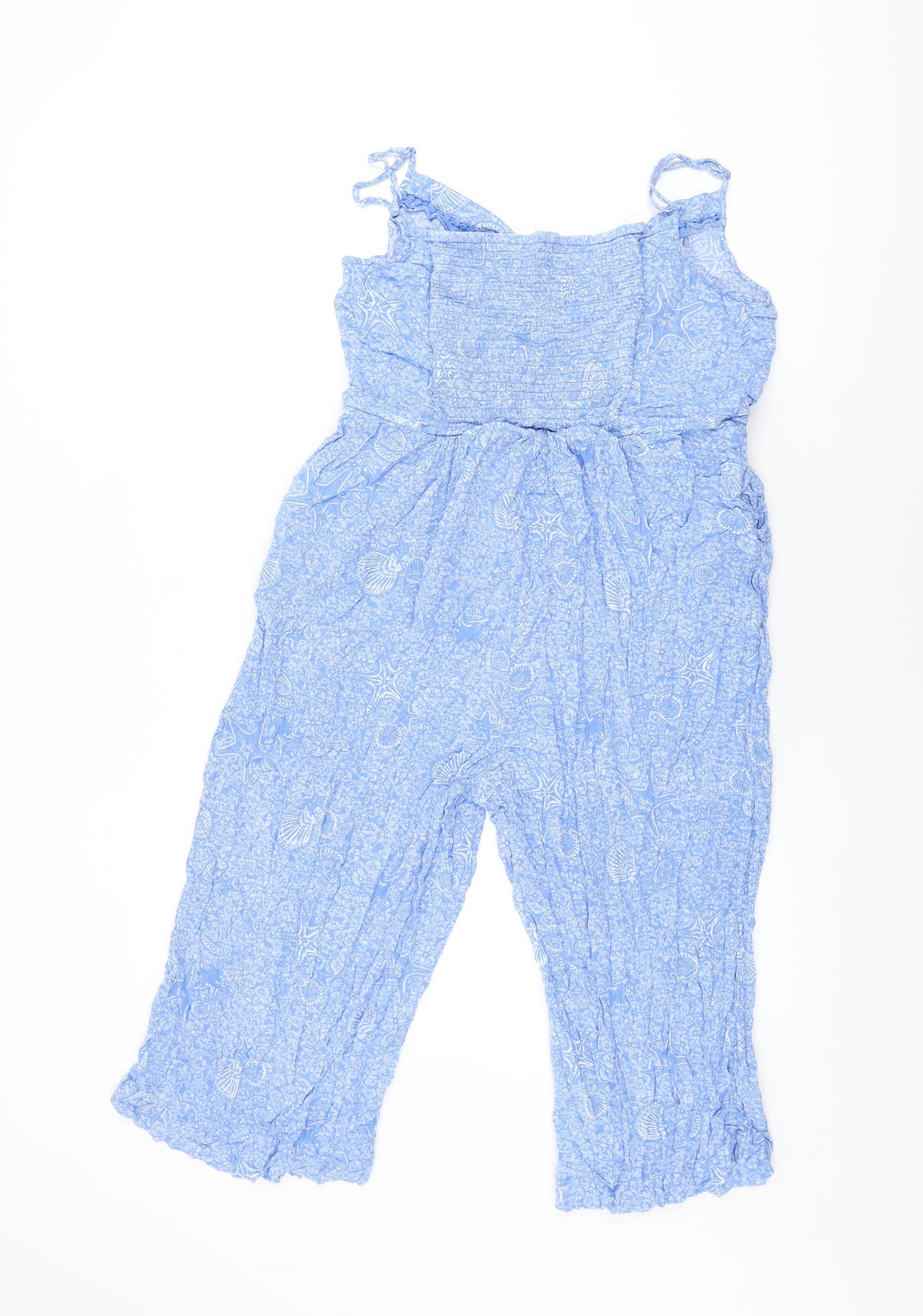 White Stuff Womens Blue Geometric Viscose Jumpsuit One-Piece Size XL L17 in Pullover