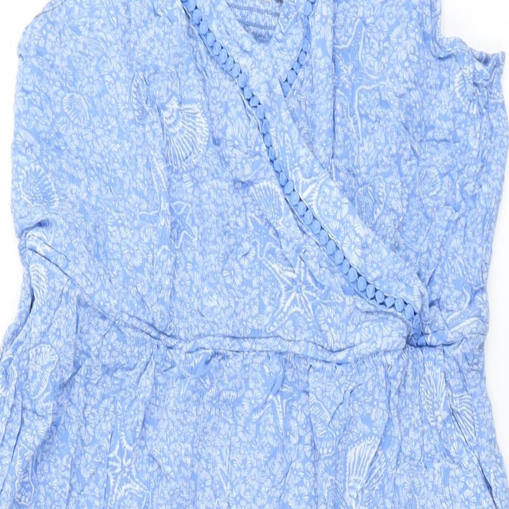 White Stuff Womens Blue Geometric Viscose Jumpsuit One-Piece Size XL L17 in Pullover