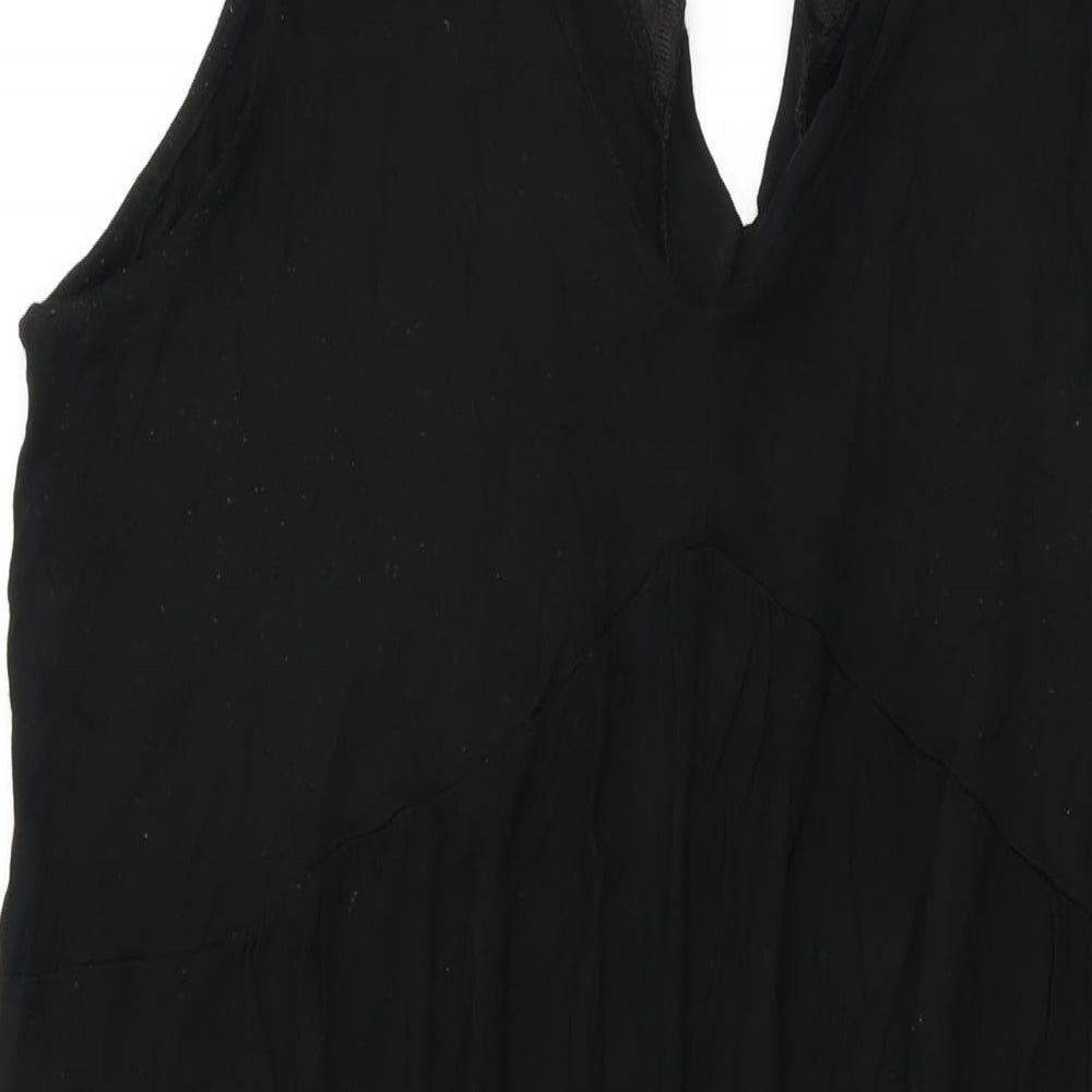 Wallis Womens Black Viscose Shift Size 16 V-Neck Pullover