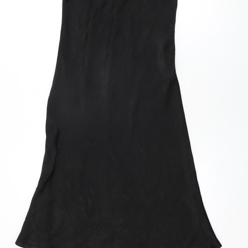 Boohoo Womens Black Polyester Flare Skirt Size 12