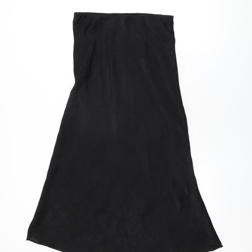 Boohoo Womens Black Polyester Flare Skirt Size 12