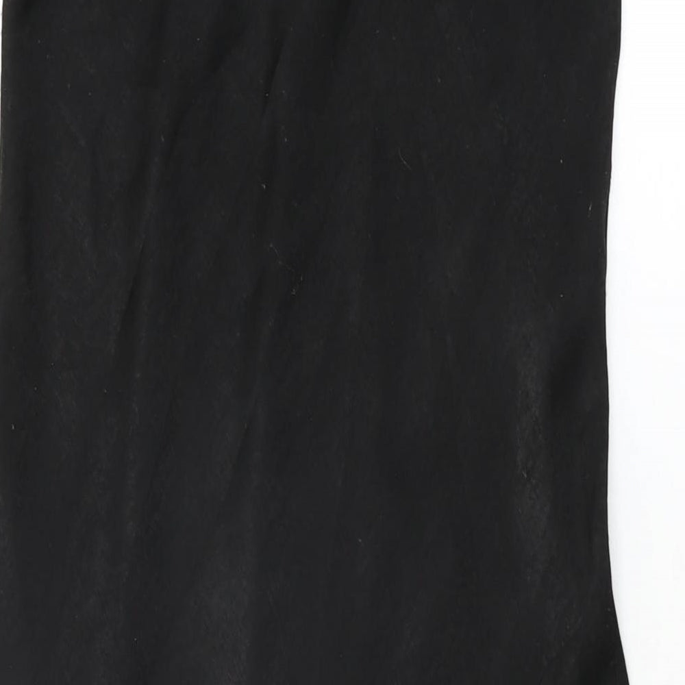 Boohoo Womens Black Polyester Flare Skirt Size 12