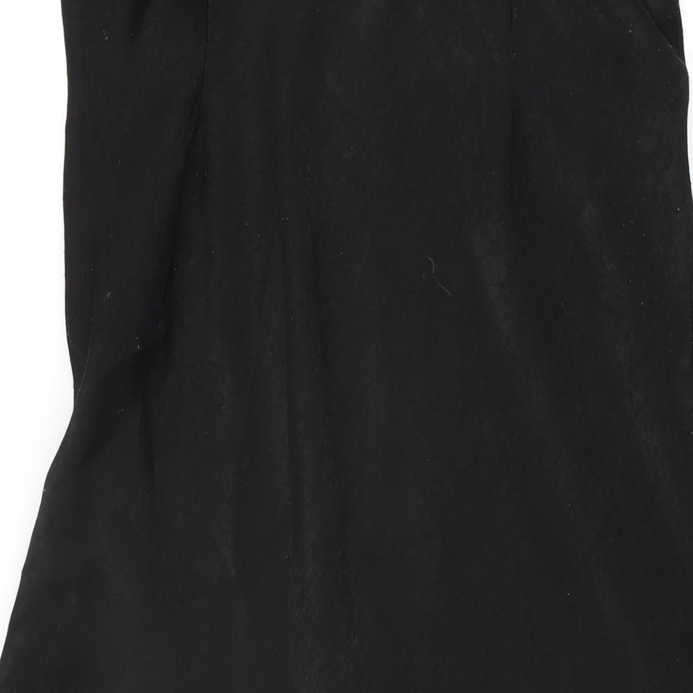 Boohoo Womens Black Polyester Flare Skirt Size 12