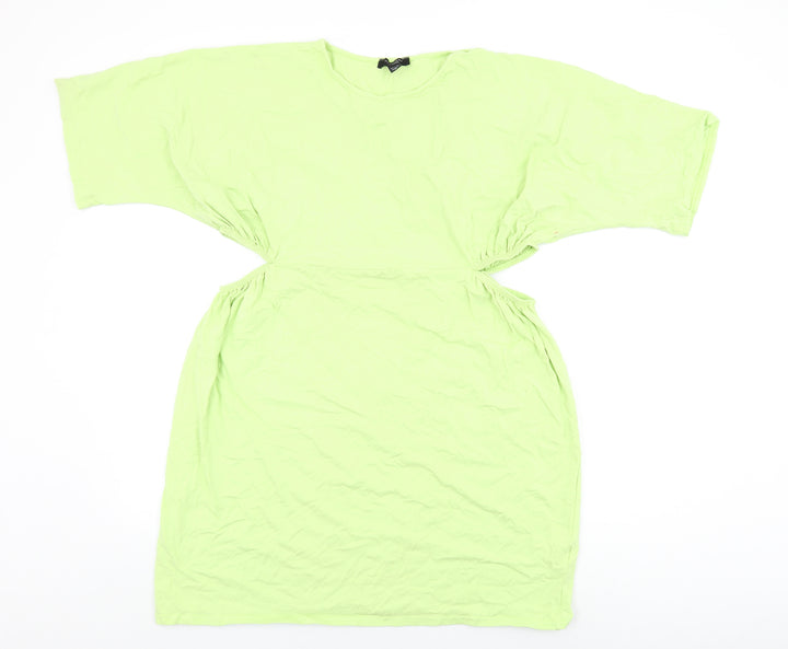 New Look Womens Green Cotton Shift Size 20 Round Neck Pullover
