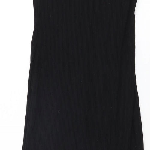 ASOS Womens Black Polyester Bodycon Size 8 Off the Shoulder Snap