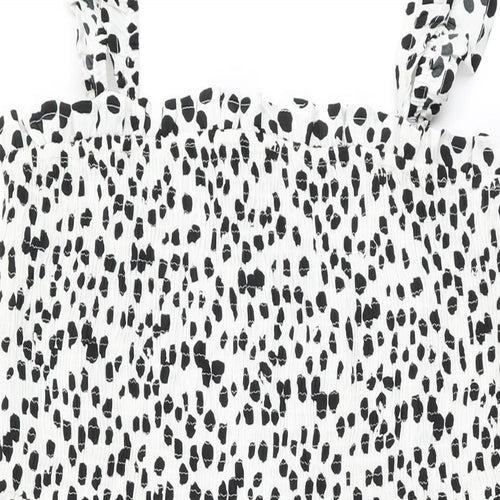 Influence Womens White Polka Dot Polyester Shift Size 20 Square Neck Pullover