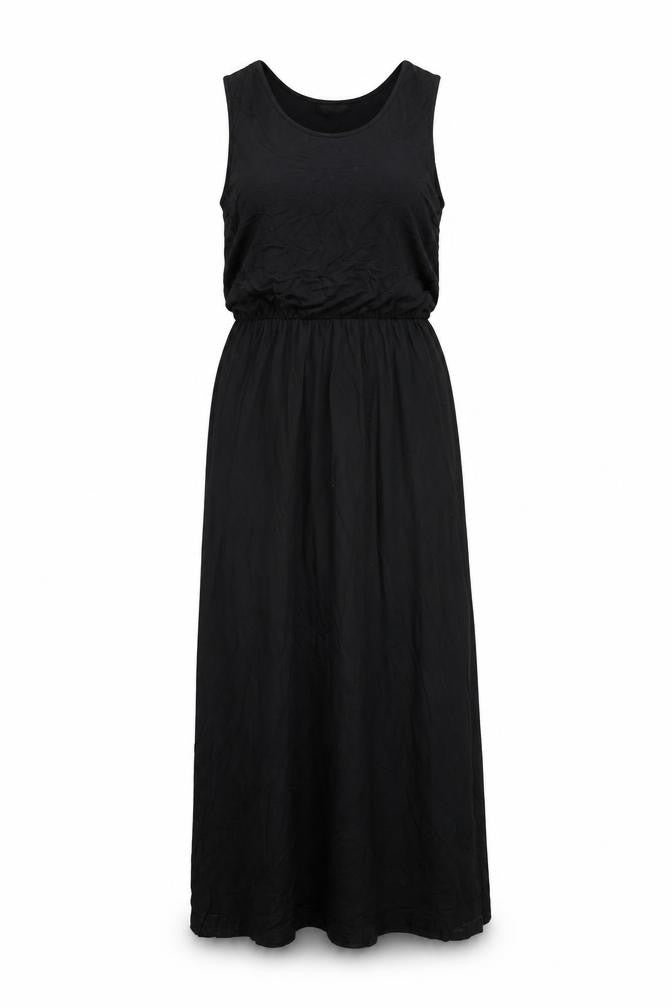 Front view of Love Pink Lily women’s black viscose maxi, size XL, scoop neck pullover