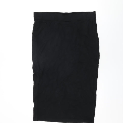 Zara Womens Black Cotton Straight & Pencil Skirt Size M - Size M/L