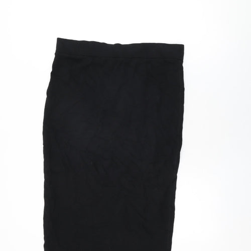 Zara Womens Black Cotton Straight & Pencil Skirt Size M - Size M/L