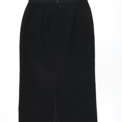 Monsoon Womens Black Polyester Straight & Pencil Skirt Size 14 Zip