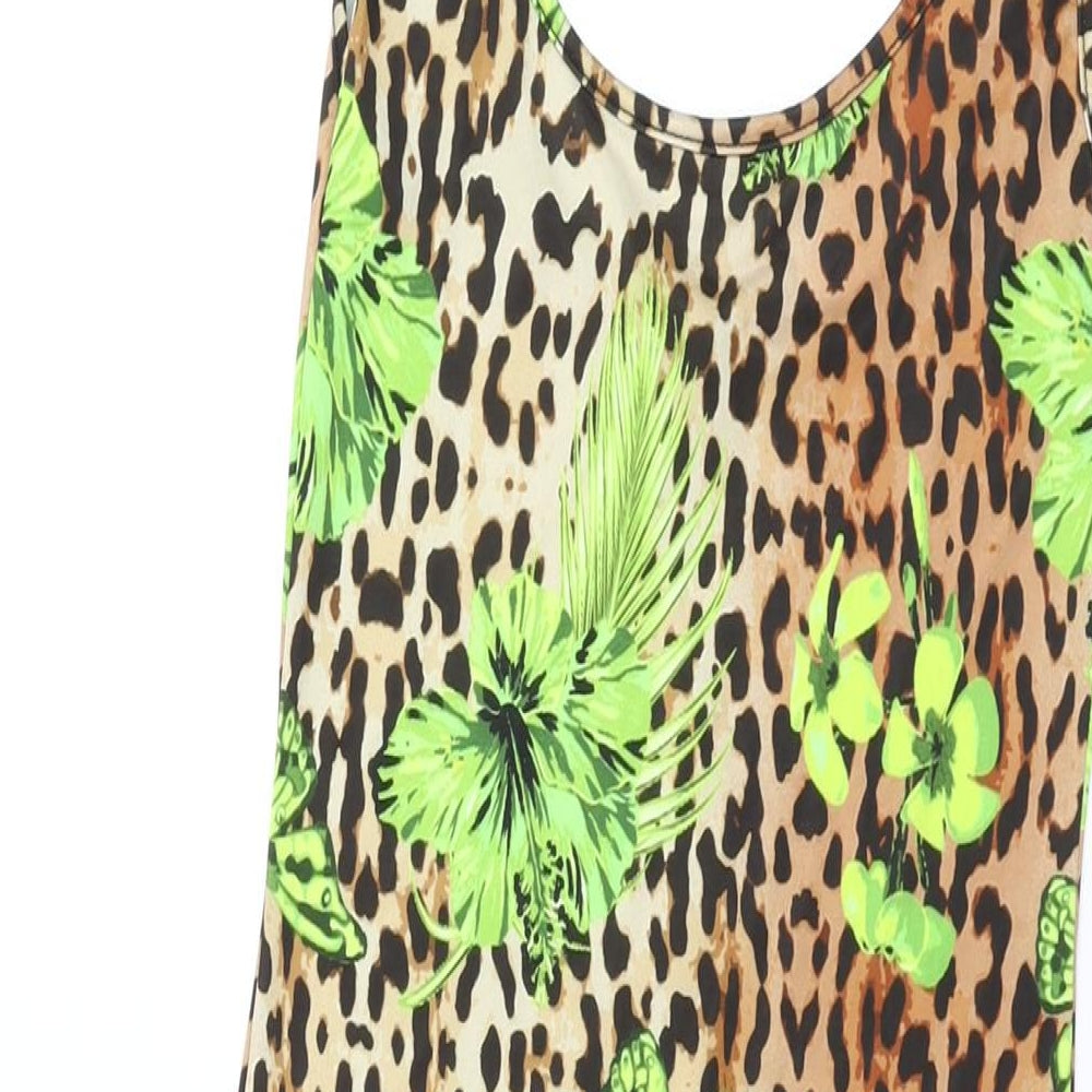 Missguided Womens Beige Animal Print Polyester Bodycon Size 8 Round Neck Pullover - Butterfly Print