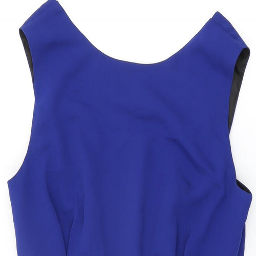 Topshop Womens Blue Polyester Playsuit One-Piece Size 10 L3 in Zip