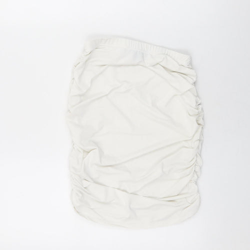 PRETTYLITTLETHING Womens White Polyester Mini Skirt Size 8