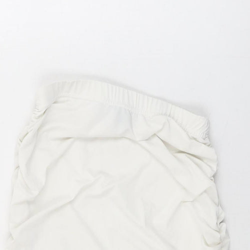 PRETTYLITTLETHING Womens White Polyester Mini Skirt Size 8