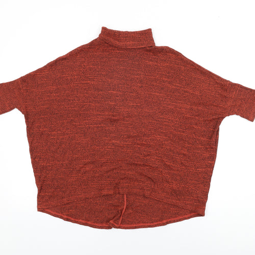 River Island Womens Red Viscose Basic T-Shirt Size 8 Roll Neck