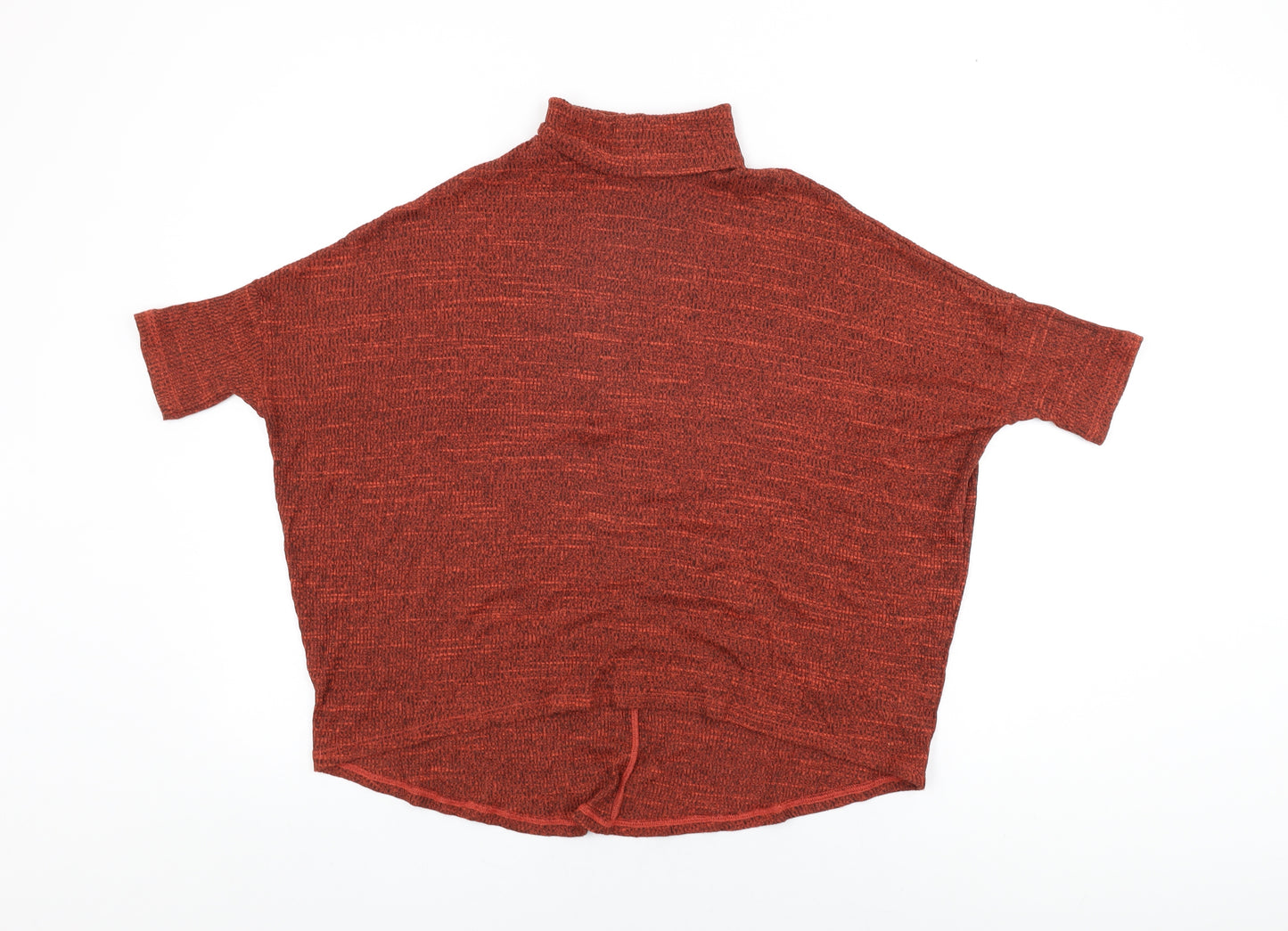 River Island Womens Red Viscose Basic T-Shirt Size 8 Roll Neck