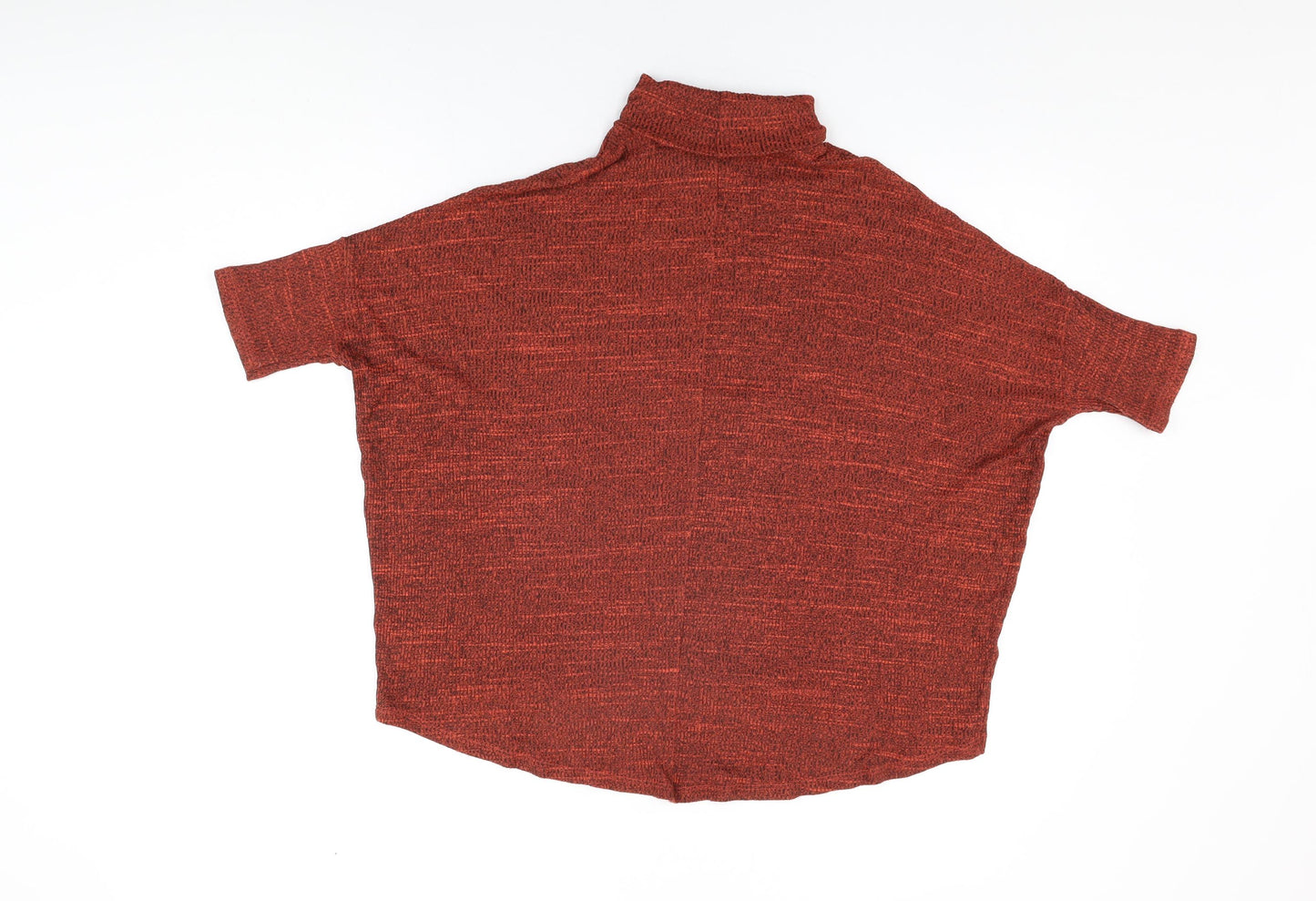 River Island Womens Red Viscose Basic T-Shirt Size 8 Roll Neck