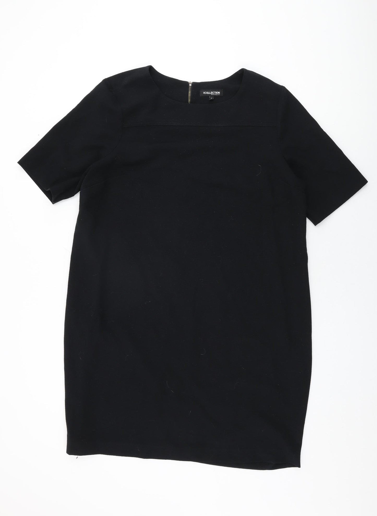 Debenhams Womens Black Polyester Shift Size 18 Round Neck Zip