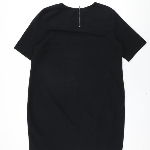 Debenhams Womens Black Polyester Shift Size 18 Round Neck Zip