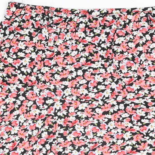 Cameo Rose Womens Black Floral Polyester Mini Skirt Size 14 Zip