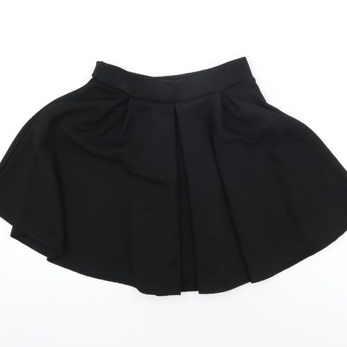 Miss Selfridge Womens Black Polyester Skater Skirt Size 8