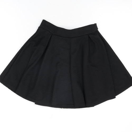 Miss Selfridge Womens Black Polyester Skater Skirt Size 8