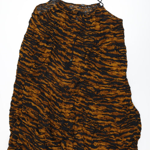 Simply Be Womens Black Geometric Viscose Shift Size 28 Round Neck Pullover