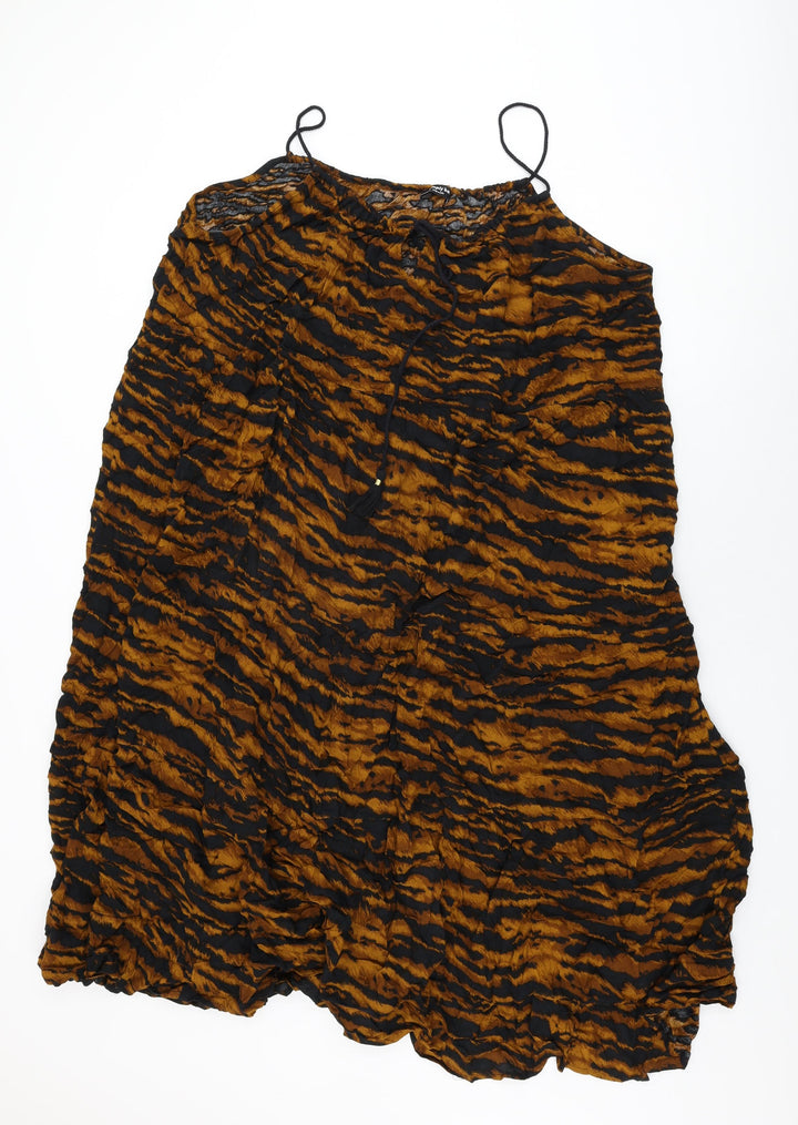Simply Be Womens Black Geometric Viscose Shift Size 28 Round Neck Pullover