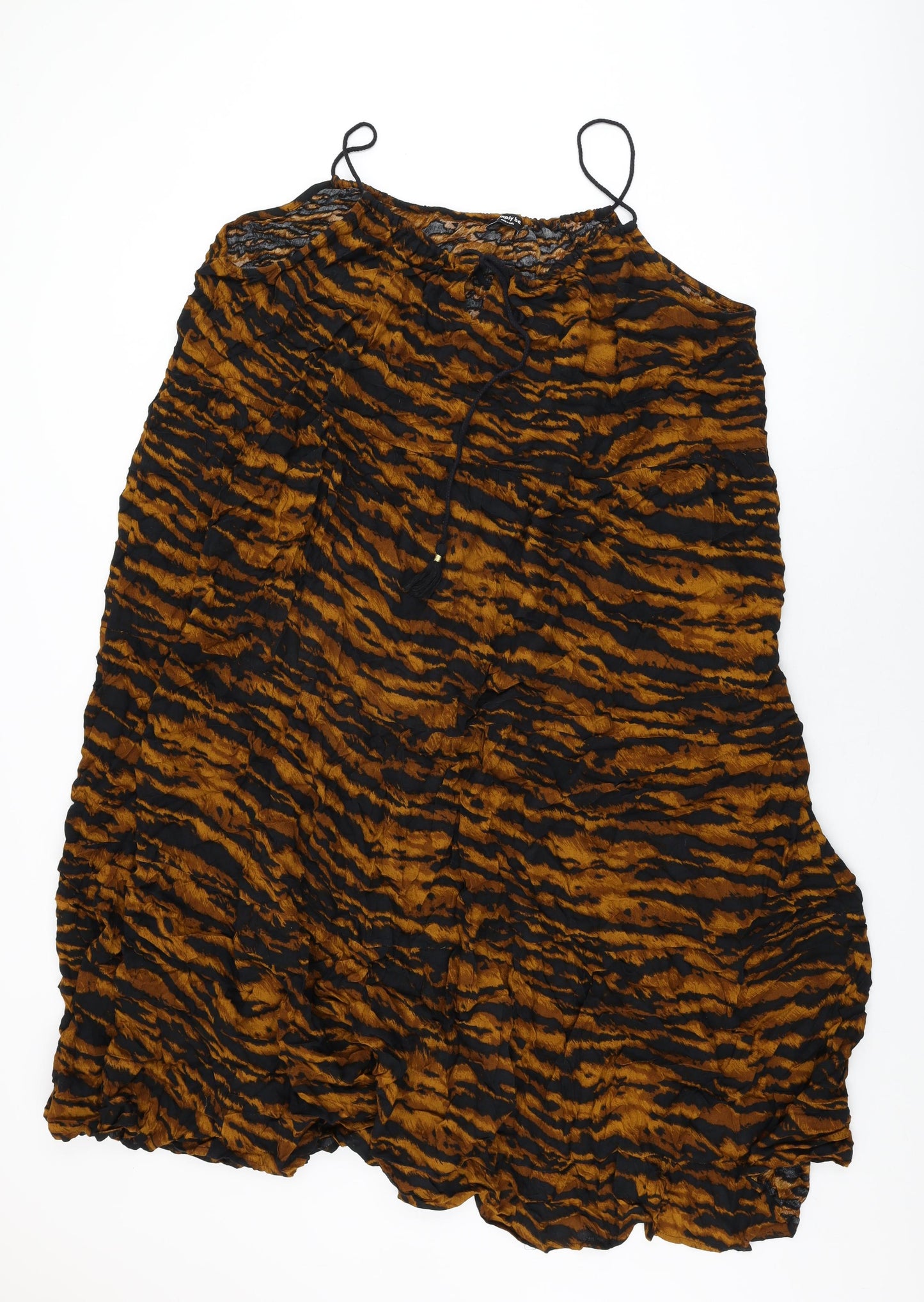 Simply Be Womens Black Geometric Viscose Shift Size 28 Round Neck Pullover