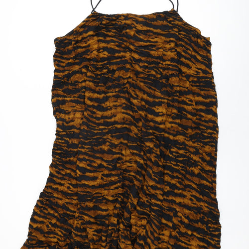 Simply Be Womens Black Geometric Viscose Shift Size 28 Round Neck Pullover