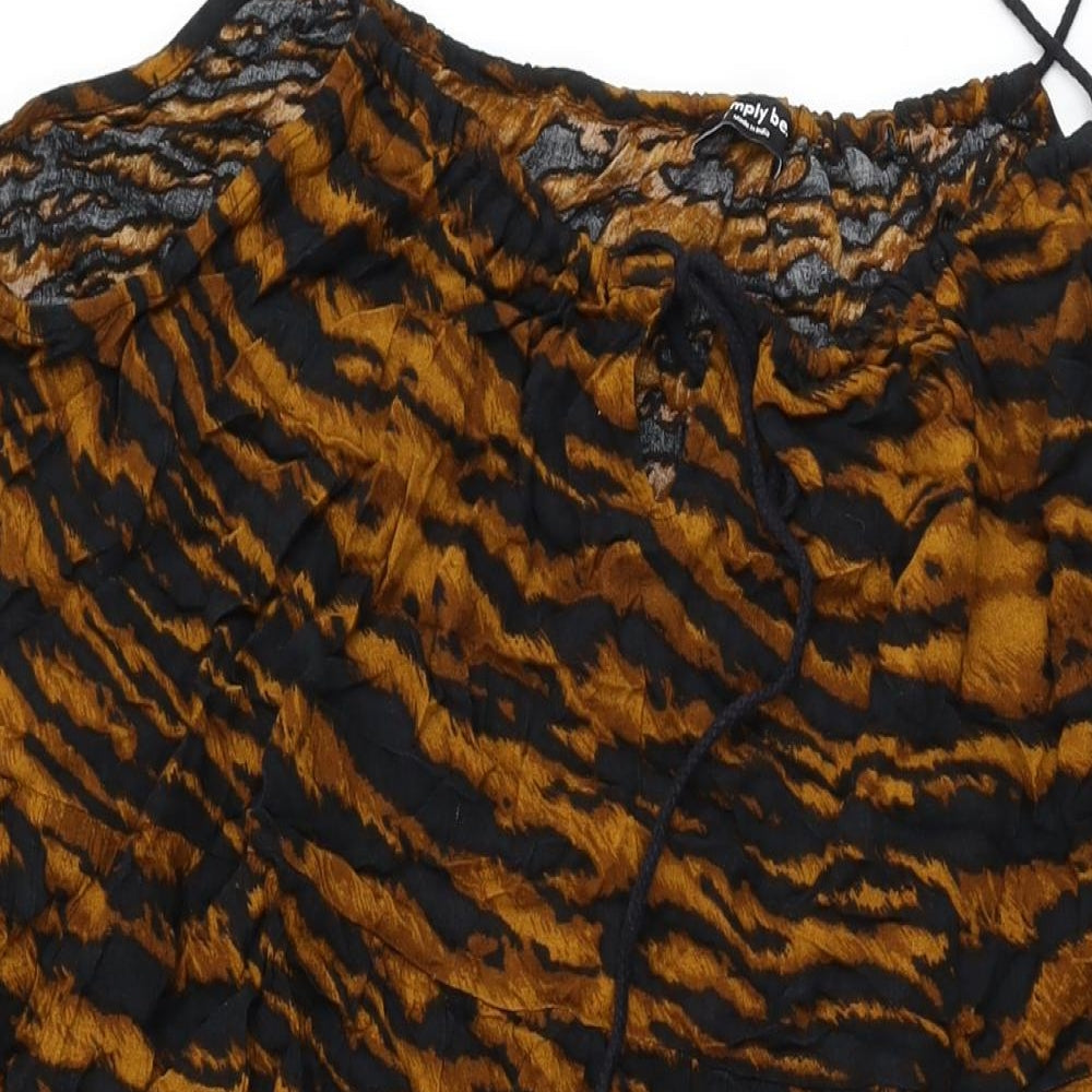 Simply Be Womens Black Geometric Viscose Shift Size 28 Round Neck Pullover