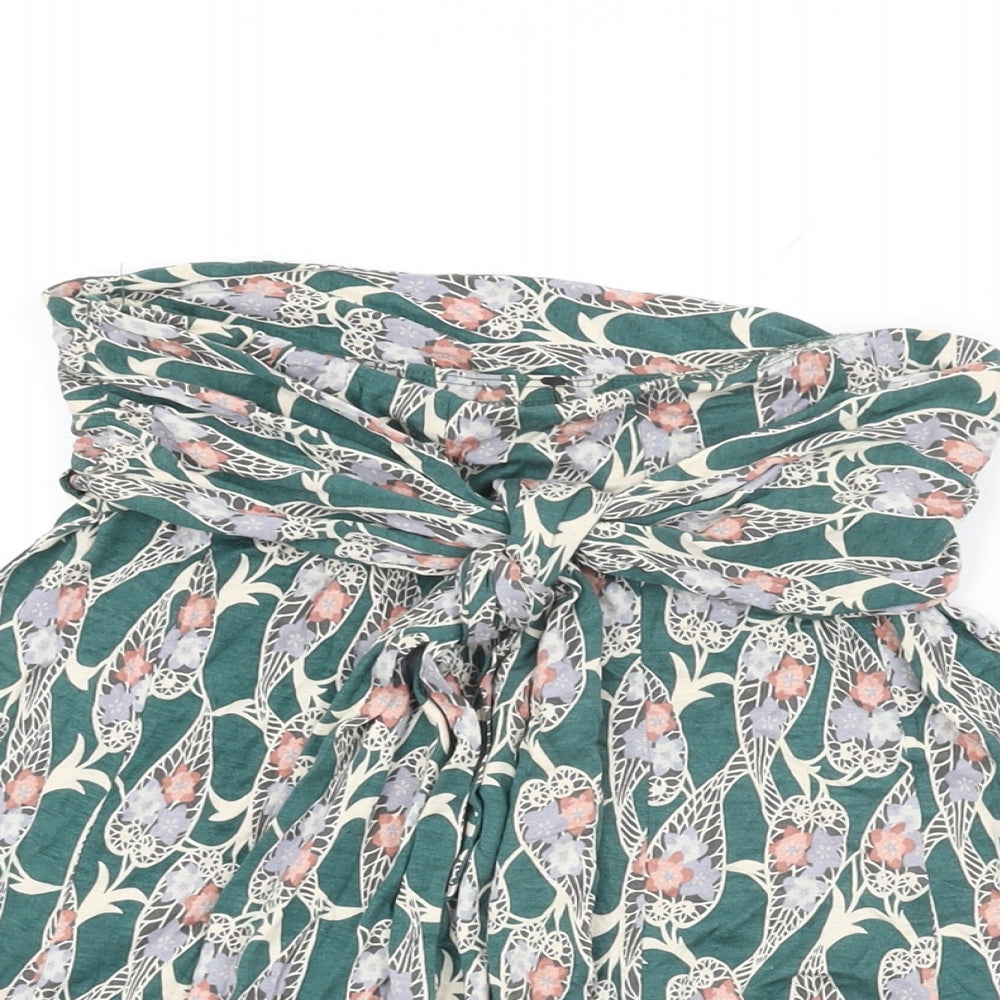 French Connection Womens Green Floral Viscose Swing Skirt Size 6