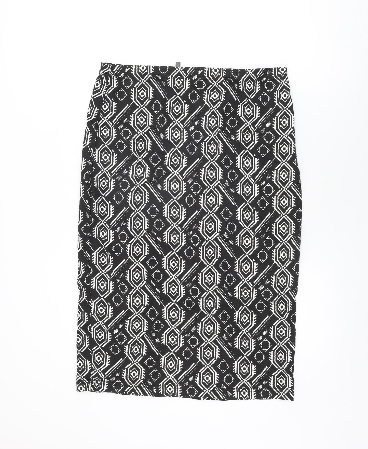 Label Be Womens Black Geometric Cotton Straight & Pencil Skirt Size 16