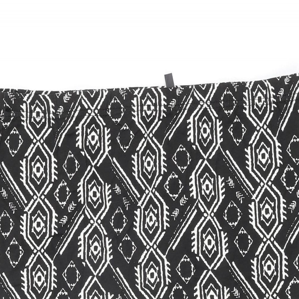 Label Be Womens Black Geometric Cotton Straight & Pencil Skirt Size 16