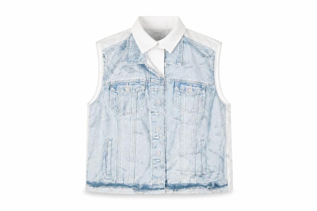 Zara Womens Blue Geometric Polyester Basic Button-Up Size S Collared - Denim Print