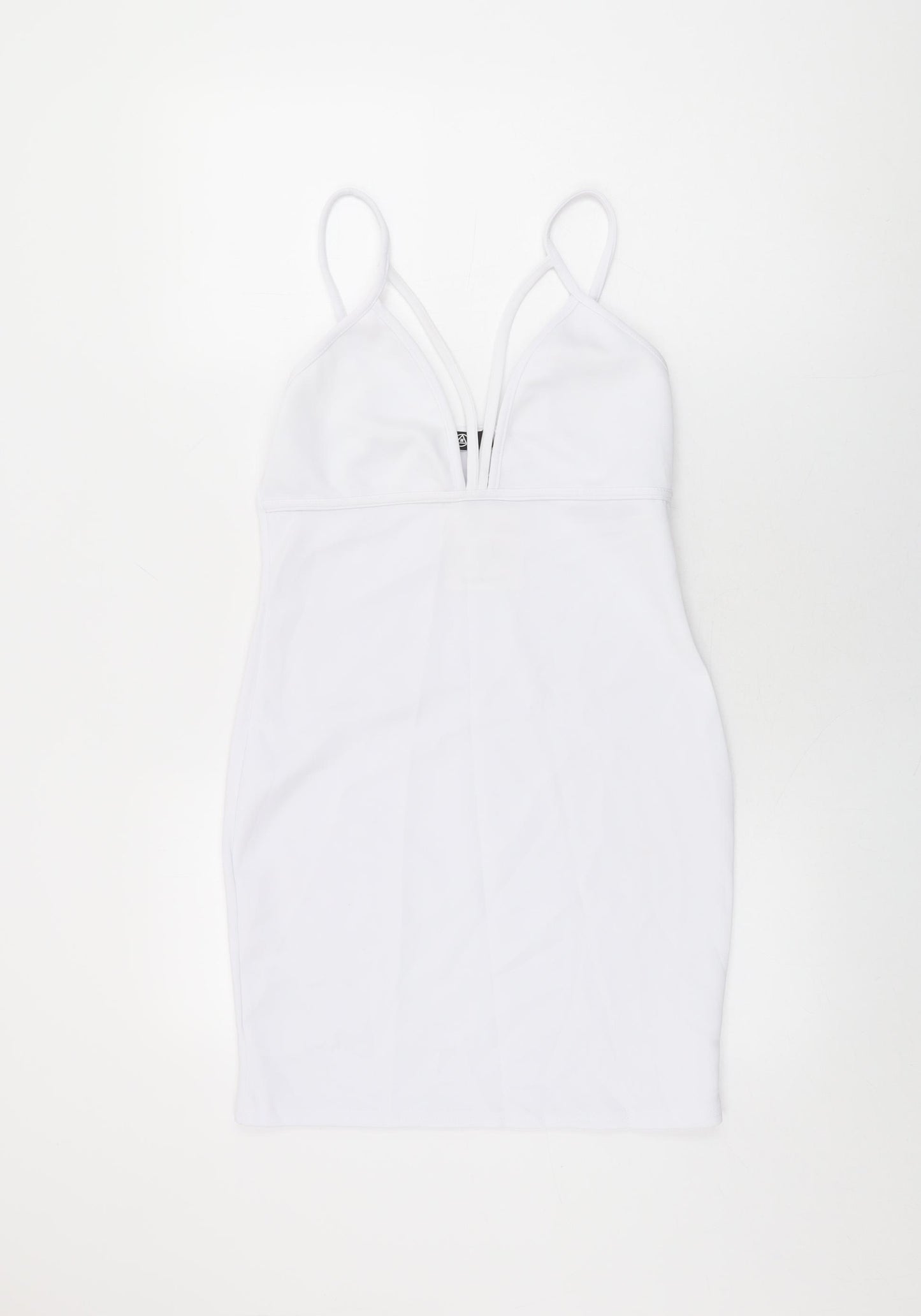 Missguided Womens White Polyester Bodycon Size 12 V-Neck Pullover