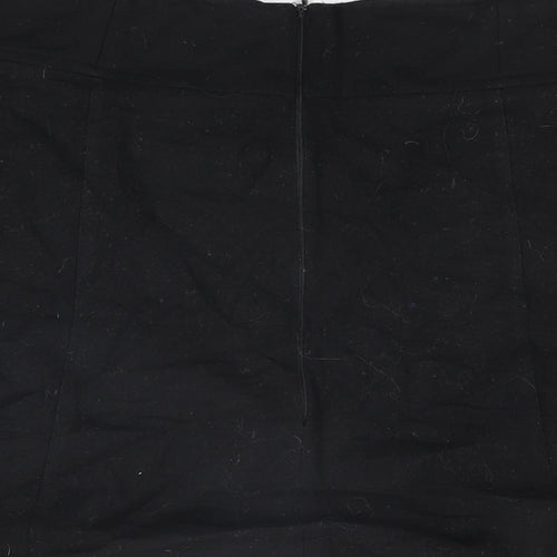 Oasis Womens Black Wool Mini Skirt Size 16 Zip