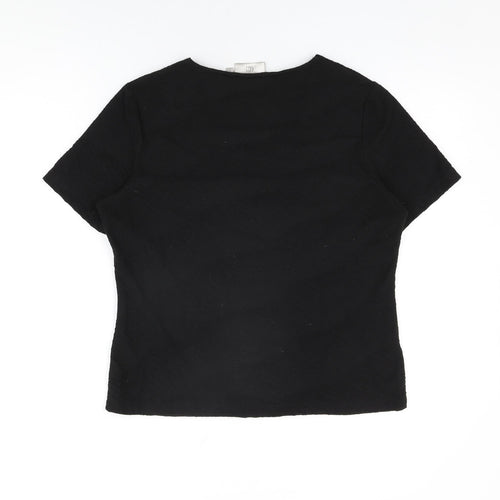 CC Womens Black Polyester Basic T-Shirt Size M Square Neck