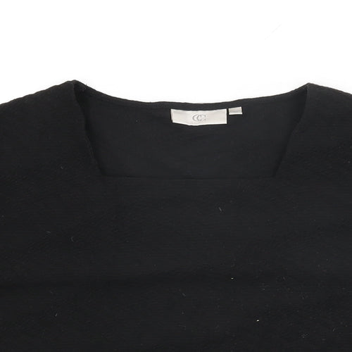 CC Womens Black Polyester Basic T-Shirt Size M Square Neck
