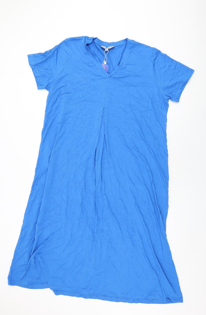 Lily Ella Womens Blue Viscose Shift Size 20 V-Neck Pullover
