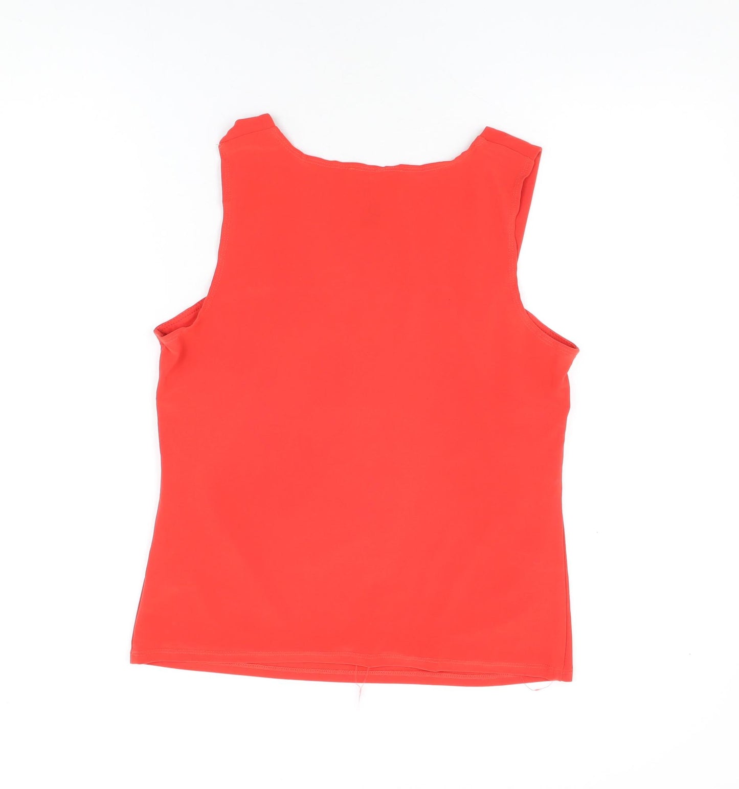 Frank Lyman Womens Red Polyester Basic T-Shirt Size 12 Square Neck