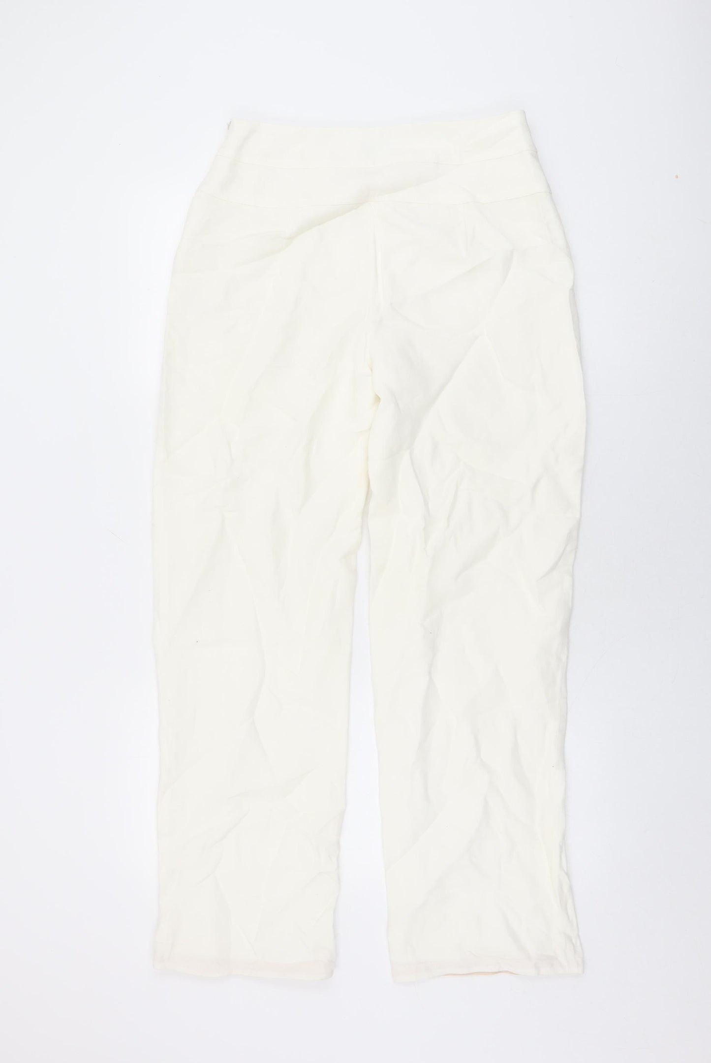 Kaliko Womens White Linen Trousers Size 8 L30 in Regular Zip