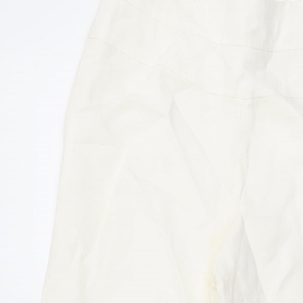 Kaliko Womens White Linen Trousers Size 8 L30 in Regular Zip