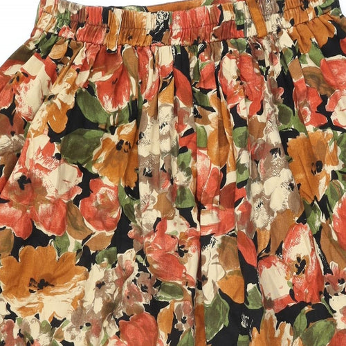 Debenhams Womens Multicoloured Floral Acrylic Swing Skirt Size 14