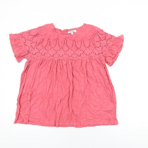 JACHS Girlfriend Womens Pink Cotton Basic T-Shirt Size M Round Neck