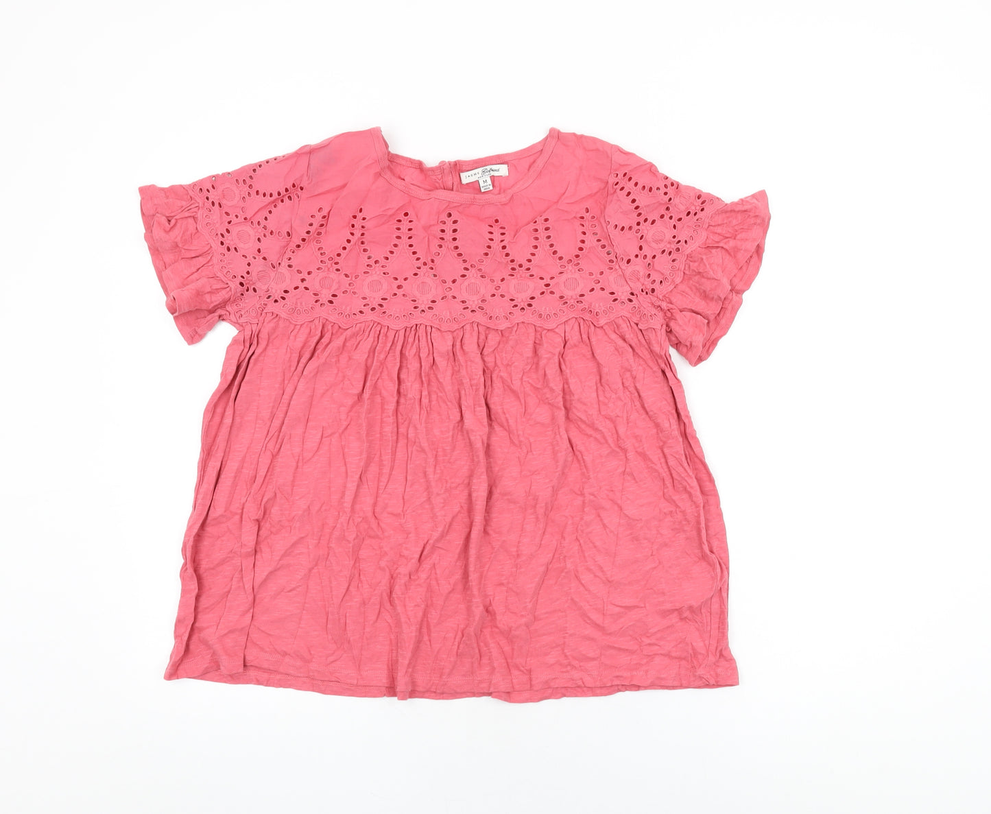 JACHS Girlfriend Womens Pink Cotton Basic T-Shirt Size M Round Neck