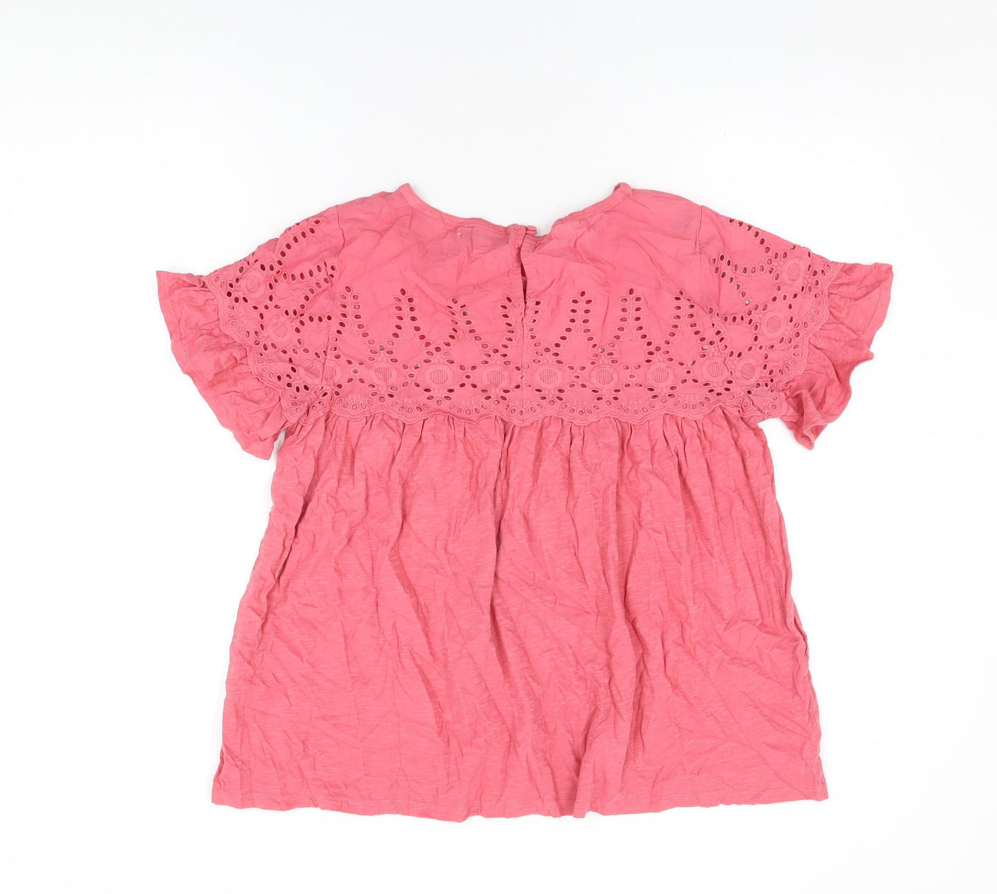 JACHS Girlfriend Womens Pink Cotton Basic T-Shirt Size M Round Neck