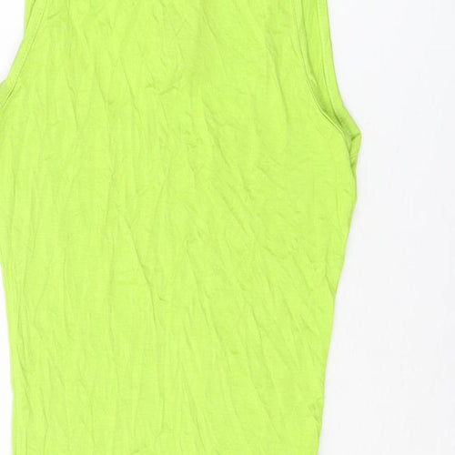 Boohoo Womens Green Viscose Bodycon Size 8 Square Neck Pullover
